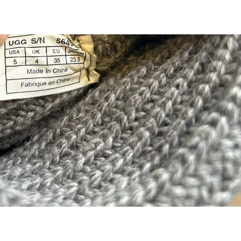 UGG Australia Cardy Knit Boots Gray Wool Blend Button‎ Up Booties Womens Size 5